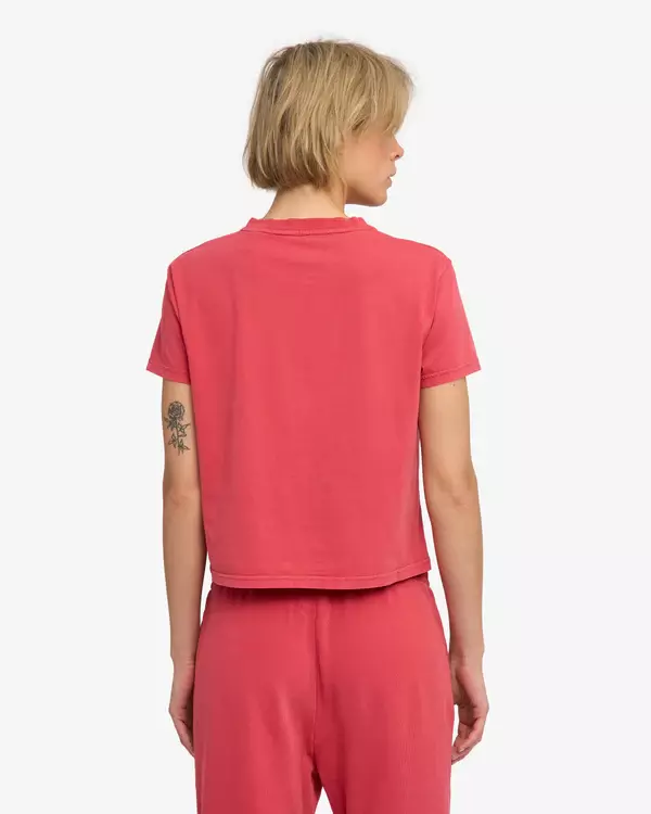 Colorful Standard Organic Boxy Crop T-Shirt Faded Red Damen T-Shirt rot